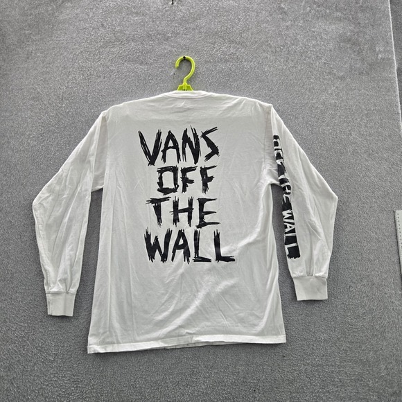 Vans Men Shirt MEDIUM White Graphic Print Off The Wall Long Sleeve - Picture 8 of 8